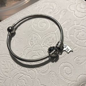 Pandora bracelet with 2 charms
